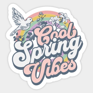 Retro Springtime Spring Groovy Vibes For Spring Women Men Sticker